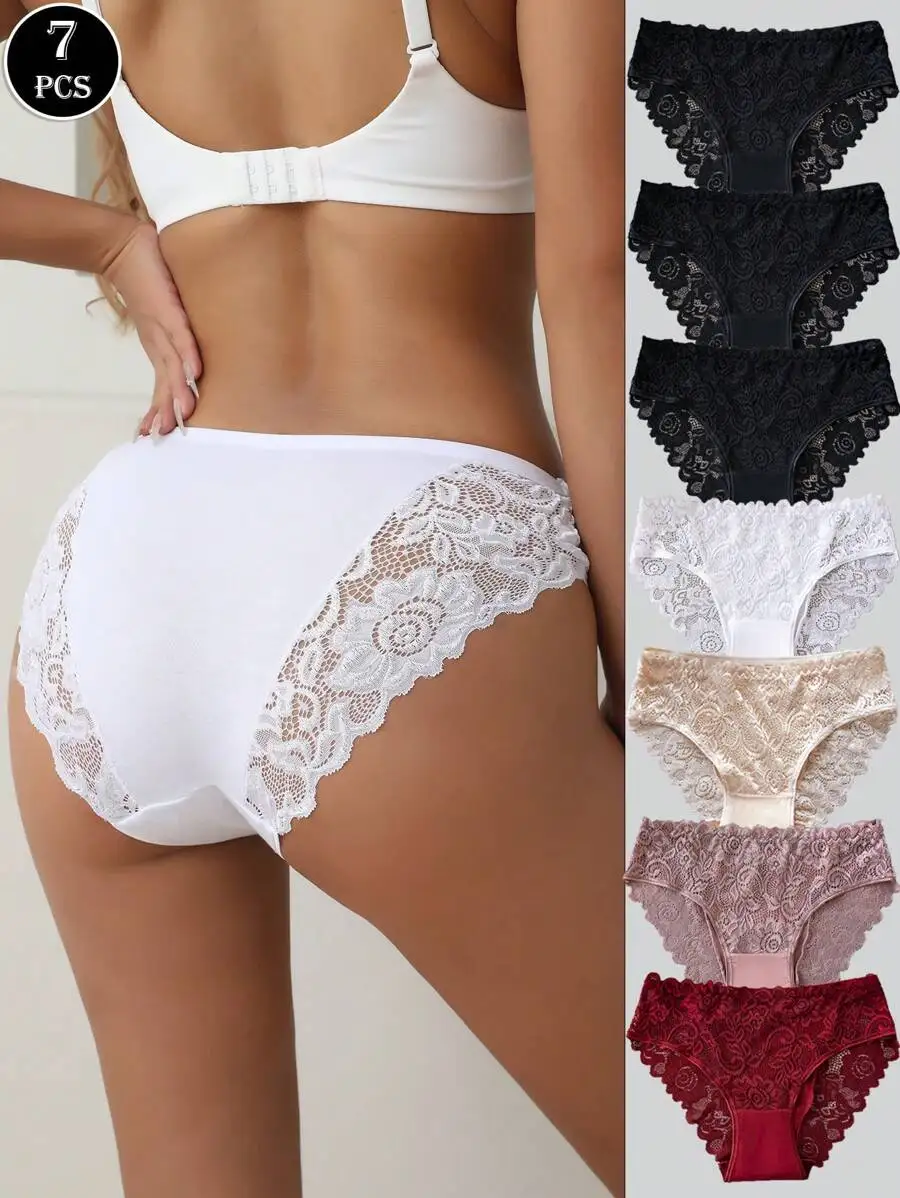 7 Pcs Floral Lace Panties Women Underwear Briefs
7 Pcs Floral Lace Panties Women Underwear Briefs