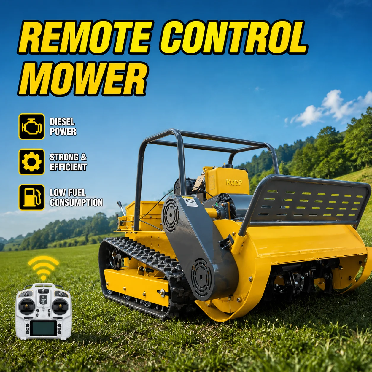 Customized Heavy Duty Durable Diesel Lawn Mower Tracked Remote Control Long Service Life CE EPA Certified Thick Blades
Customized Heavy Duty Durable Diesel Lawn Mower Tracked Remote Control Long Service Life CE EPA Certified Thick Blades