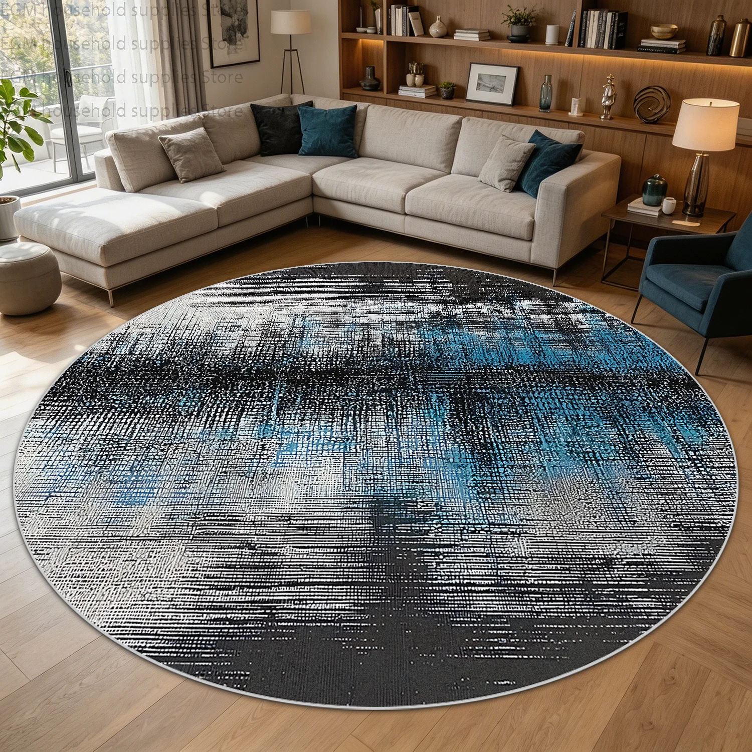 Minimalism Abstract Blue Black Round Carpet Modern Living Room Decorative Rugs Non-slip Easy Clean Washable Bedroom Floor Mats
Minimalism Abstract Blue Black Round Carpet Modern Living Room Decorative Rugs Non-slip Easy Clean Washable Bedroom Floor Mats
