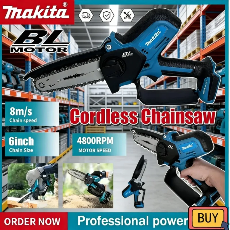 Makita 6inch Mini Portable 18V Chainsaw Electric 6-inch Logging Sawzall Cordless Chainsaw for Woodworking with Small Handheld
Makita 6inch Mini Portable 18V Chainsaw Electric 6-inch Logging Sawzall Cordless Chainsaw for Woodworking with Small Handheld