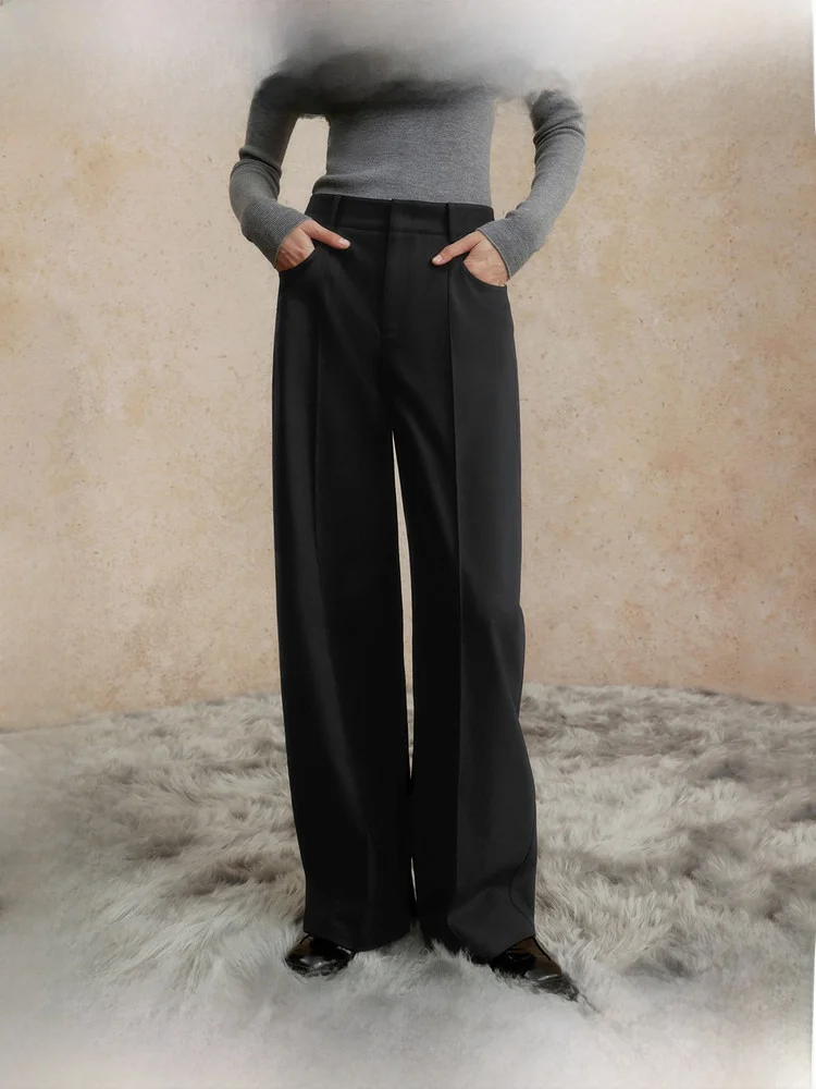 Black Banana Shaped Cone Pants for Women Winter Commute to Work High Waist Straight Leg Trousers Casual Cotton Polyester Blend
Black Banana Shaped Cone Pants for Women Winter Commute to Work High Waist Straight Leg Trousers Casual Cotton Polyester Blend