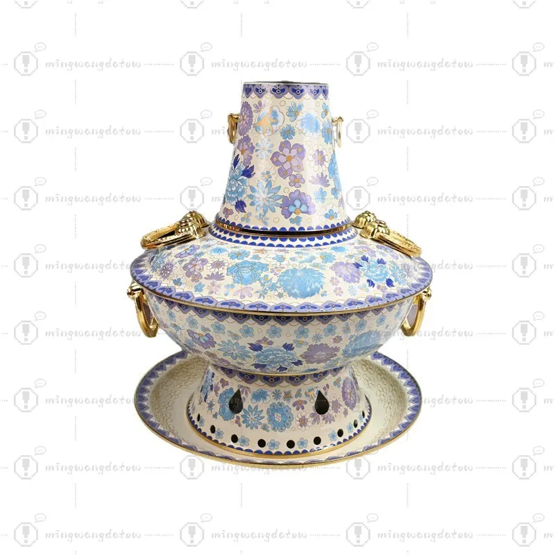 Cloisonné Copper Hot Pot, Old Beijing Style Charcoal Hot Pot for Home
Cloisonné Copper Hot Pot, Old Beijing Style Charcoal Hot Pot for Home