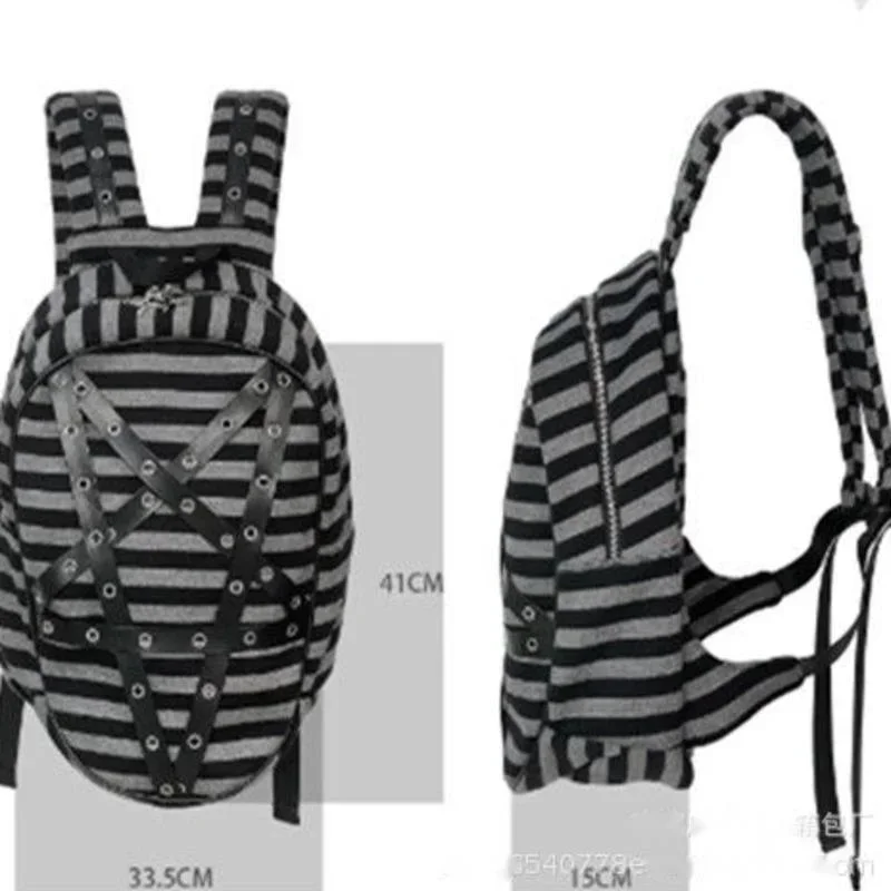 Women's Handbag Black Pentagram Striped Backpacks Y2K Korea Harajuku Functional Striped Zipper High Capacity Unisex Backpack New
Women's Handbag Black Pentagram Striped Backpacks Y2K Korea Harajuku Functional Striped Zipper High Capacity Unisex Backpack New