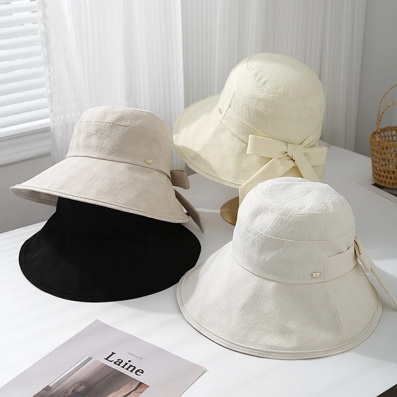 Весенне-летние шляпы для женщин Панама Дышащий солнцезащитный козырек с широкими полями и бантом Складная шляпа от солнца Ткань Ретро Повседневная Новинка 
Весенне-летние шляпы для женщин Панама Дышащий солнцезащитный козырек с широкими полями и бантом Складная шляпа от солнца Ткань Ретро Повседневная Новинка