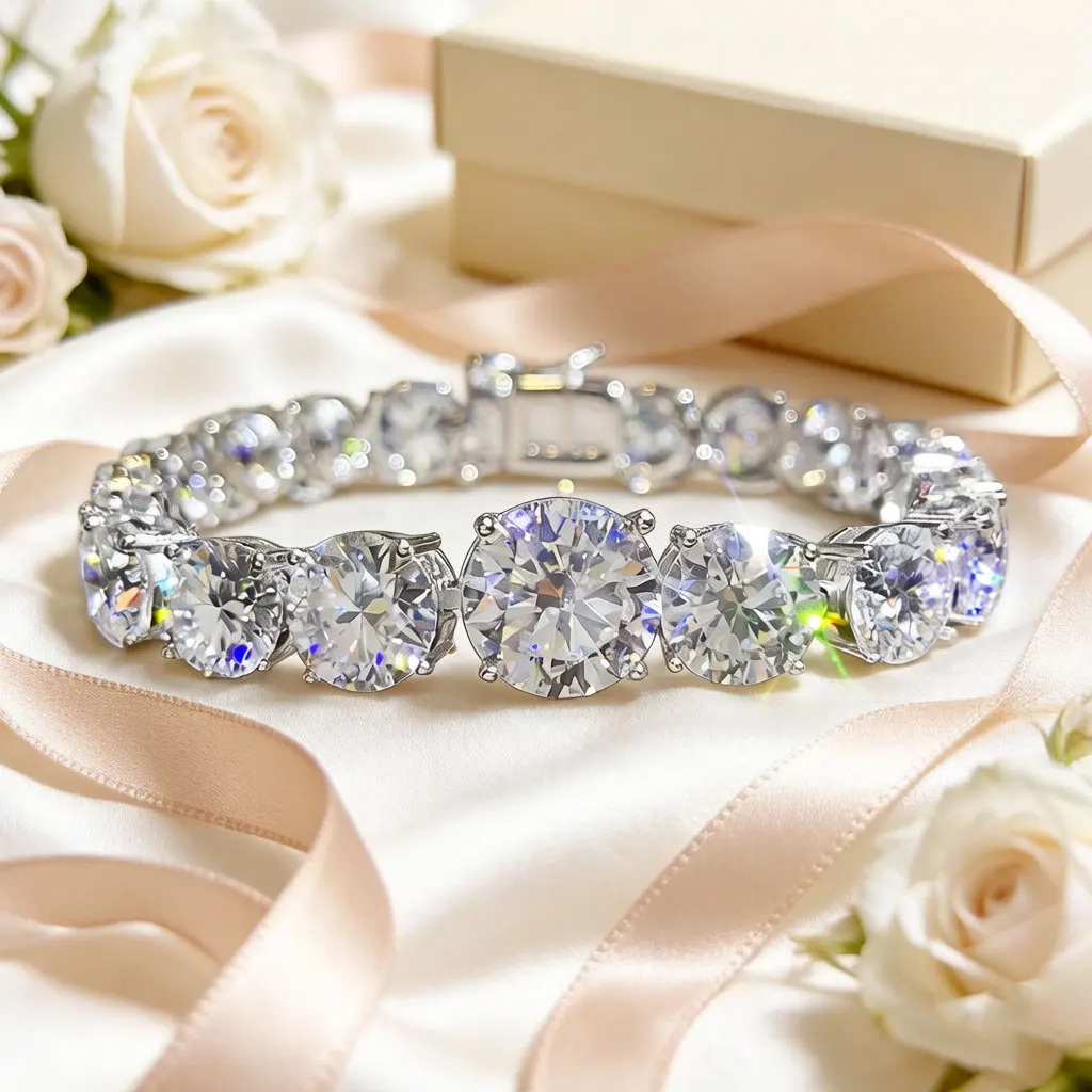New large carat 925 pure silver white moissanite 5-carat tennis bracelet fashion jewelry gift Women's wedding jewelry
New large carat 925 pure silver white moissanite 5-carat tennis bracelet fashion jewelry gift Women's wedding jewelry