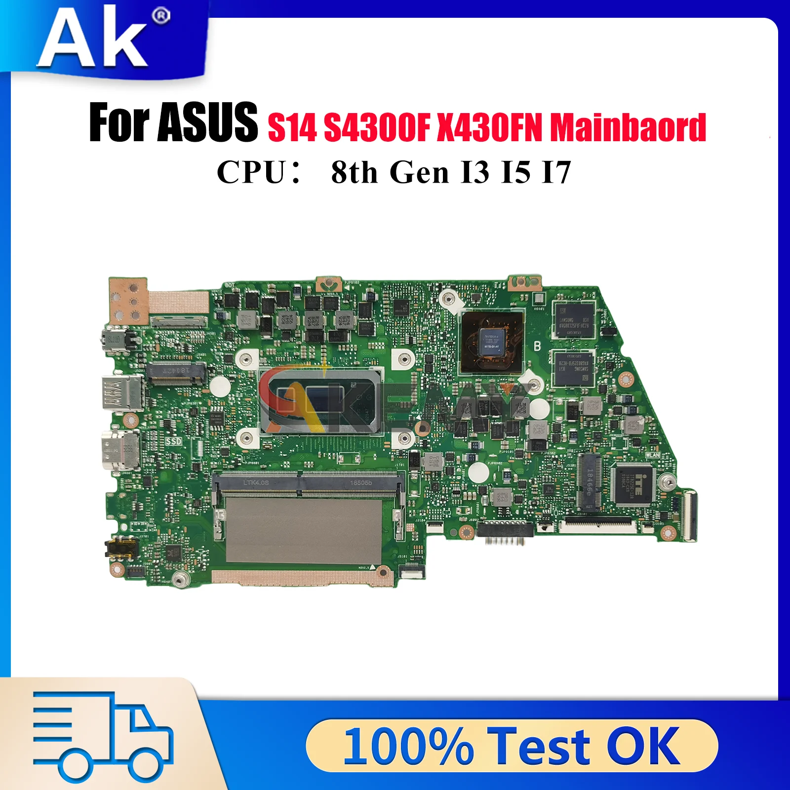 X430FN Материнская плата для ноутбука ASUS VivoBook V430F S14 K430F X430F S430F S4300F X430FN R430F Материнская плата с процессором I3 I5 I7 тест ОК
X430FN Материнская плата для ноутбука ASUS VivoBook V430F S14 K430F X430F S430F S4300F X430FN R430F Материнская плата с процессором I3 I5 I7 тест ОК