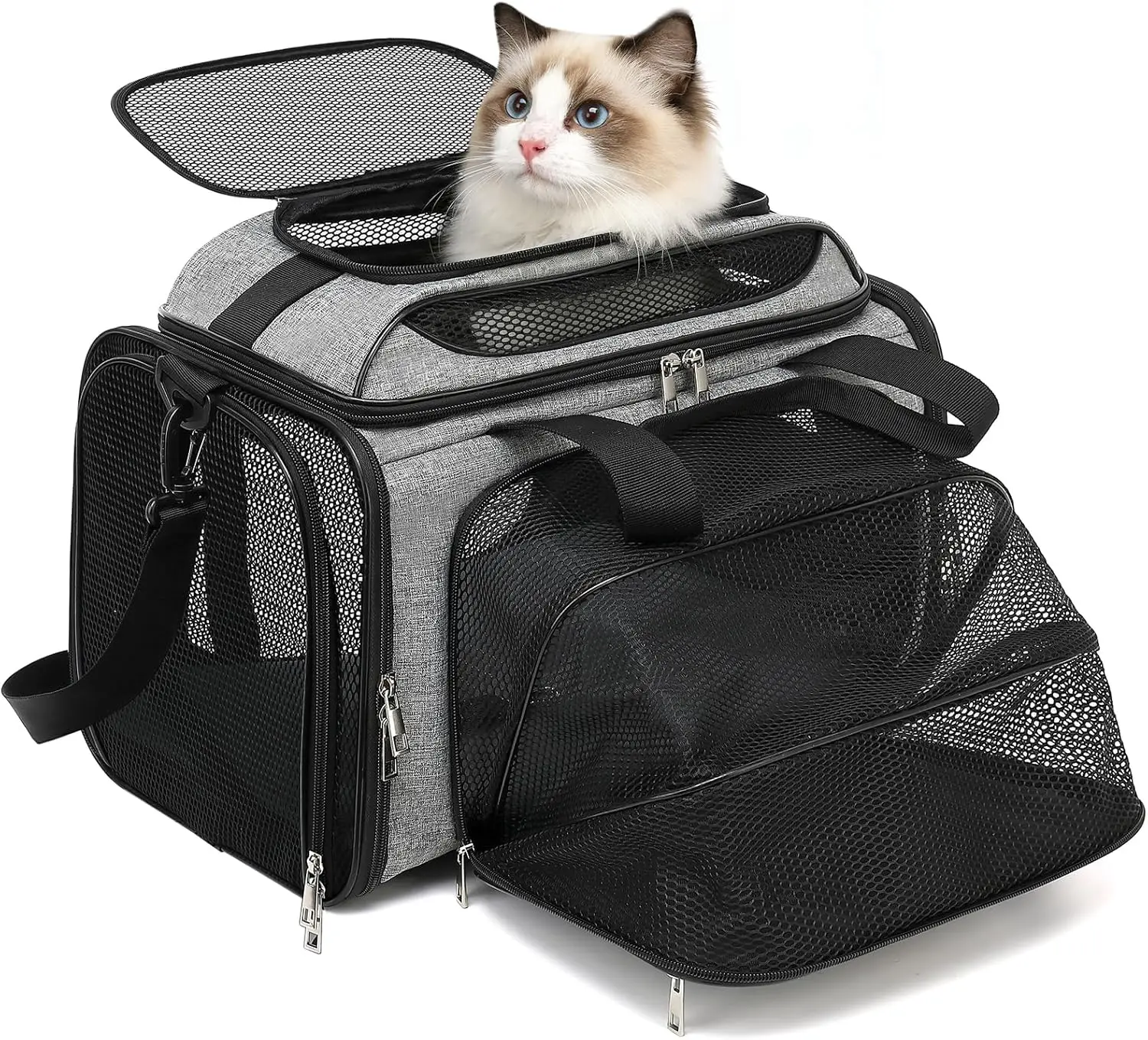18x11x11 Small Cat/Dog/Pet Carrier – Airline Approved, Collapsible with Expandable Top and Sides. Soft-Sided Travel Puppy Ca
18x11x11 Small Cat/Dog/Pet Carrier – Airline Approved, Collapsible with Expandable Top and Sides. Soft-Sided Travel Puppy Ca