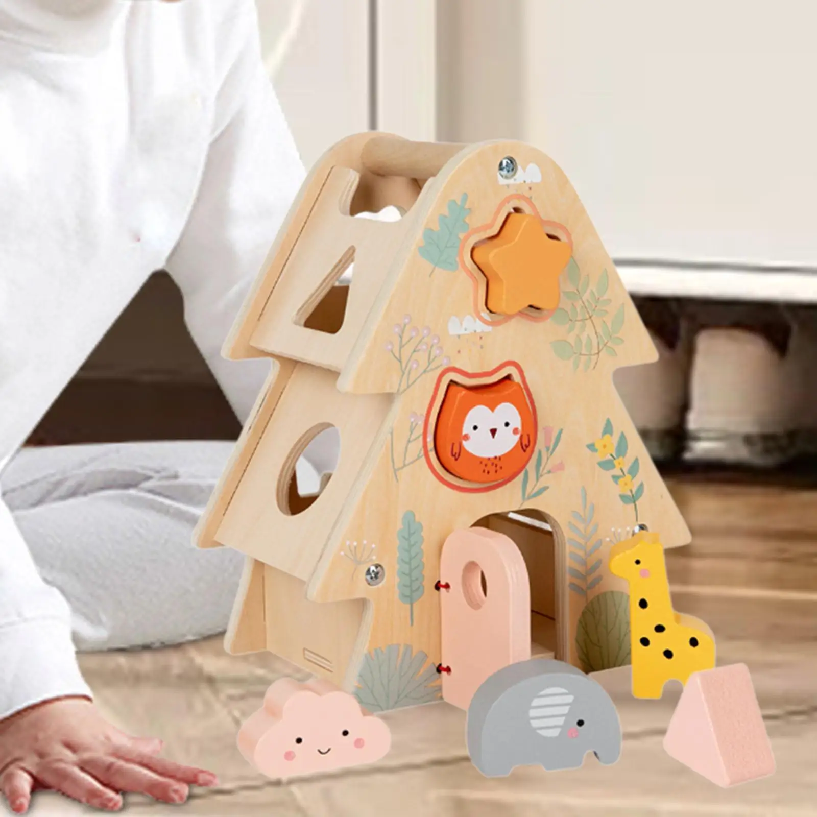 Shape Sorter House Portable Interactive Educational Toy Fine Motor Skills Tree Shape for Children Boys Girls Kids Age 2-6 Years
Shape Sorter House Portable Interactive Educational Toy Fine Motor Skills Tree Shape for Children Boys Girls Kids Age 2-6 Years