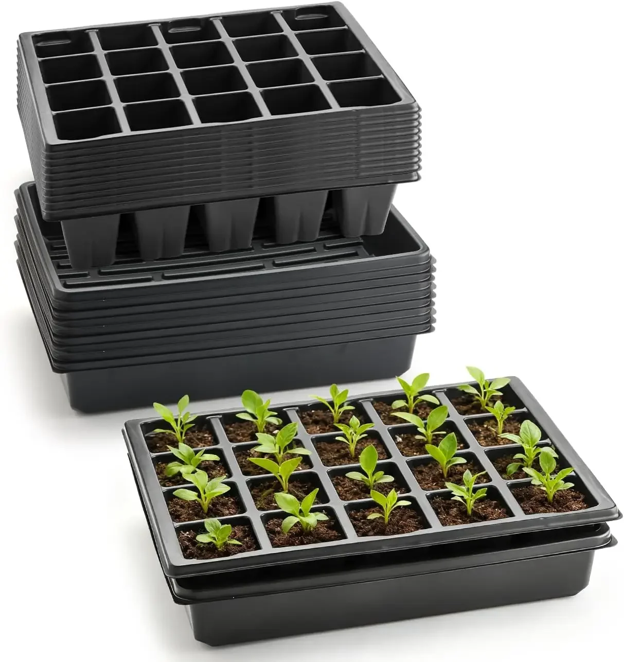 Ten Pack Two Point Five Inch Square Pots Three Point Five Inch Deep Twenty Cell Seedling Plug Trays Water Collection Nursery Tra
Ten Pack Two Point Five Inch Square Pots Three Point Five Inch Deep Twenty Cell Seedling Plug Trays Water Collection Nursery Tra
