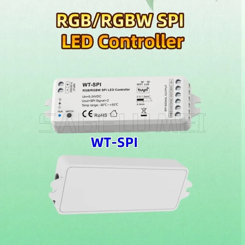 WT-SPI Skydance 5V-24VDC 2.4G LED Wifi Controller For WS2811 WS2812 WS2815 UCS1903 Pixel GS8208 RGB LED Strip Lights Tuya APP RF
WT-SPI Skydance 5V-24VDC 2.4G LED Wifi Controller For WS2811 WS2812 WS2815 UCS1903 Pixel GS8208 RGB LED Strip Lights Tuya APP RF