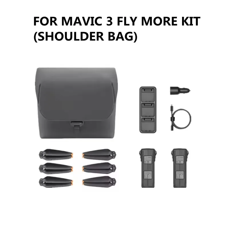For MAVIC 3 FLY MORE KIT (SHOULDER BAG) includes 2 batteries 100W charging butler 65W car charger noise reduction propeller
For MAVIC 3 FLY MORE KIT (SHOULDER BAG) includes 2 batteries 100W charging butler 65W car charger noise reduction propeller