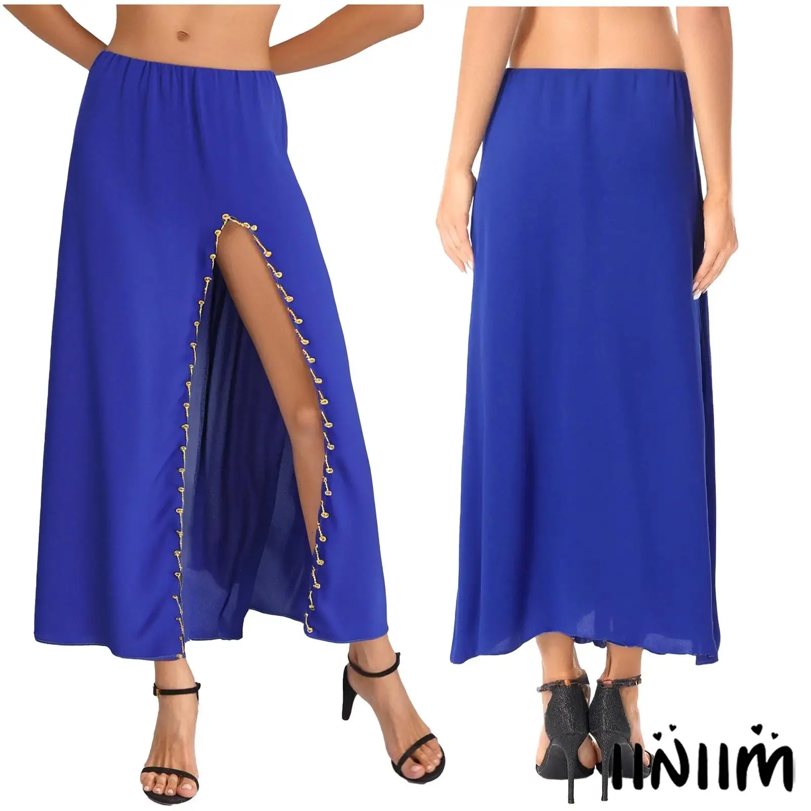 Womens Belly Dance Side Split Maxi Skirt Elastic Waist Plastic Beads Trim India Ethnic Dance Parties Holiday Celebrations Skirt 
Womens Belly Dance Side Split Maxi Skirt Elastic Waist Plastic Beads Trim India Ethnic Dance Parties Holiday Celebrations Skirt