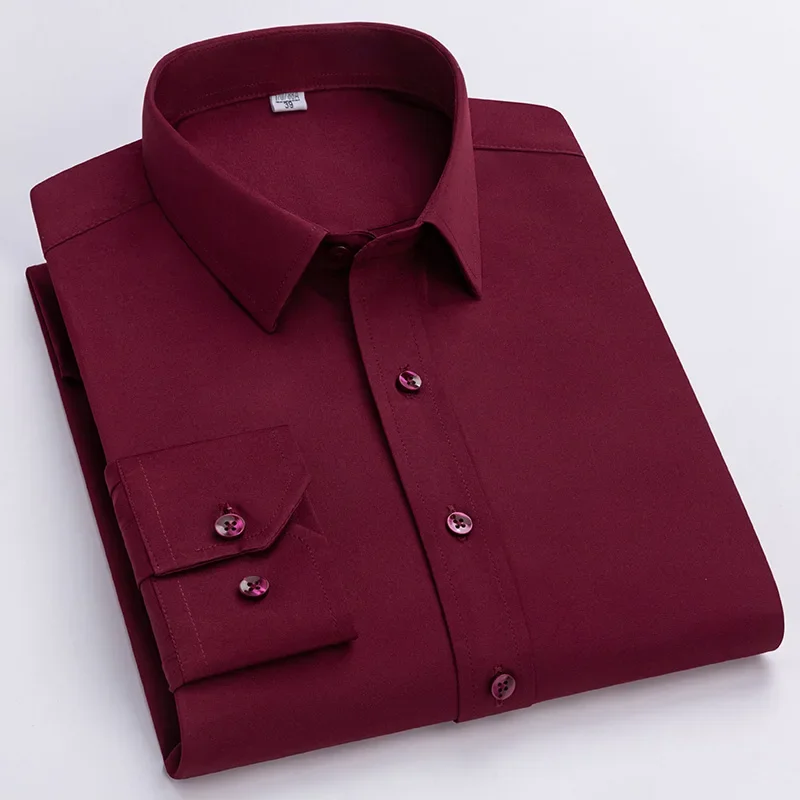 New in shirt thin Full shirts for men slim fit formal long-sleeve solid color plain shirt elastic office tops soft black clothes
New in shirt thin Full shirts for men slim fit formal long-sleeve solid color plain shirt elastic office tops soft black clothes