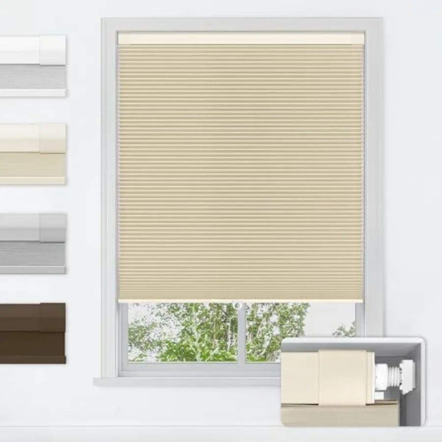 No Tools No Drill Cordless Cellular Shades, Blackout Light Blocking Honeycomb Shades for Home, Thermal Insulation Blinds for Wi
No Tools No Drill Cordless Cellular Shades, Blackout Light Blocking Honeycomb Shades for Home, Thermal Insulation Blinds for Wi