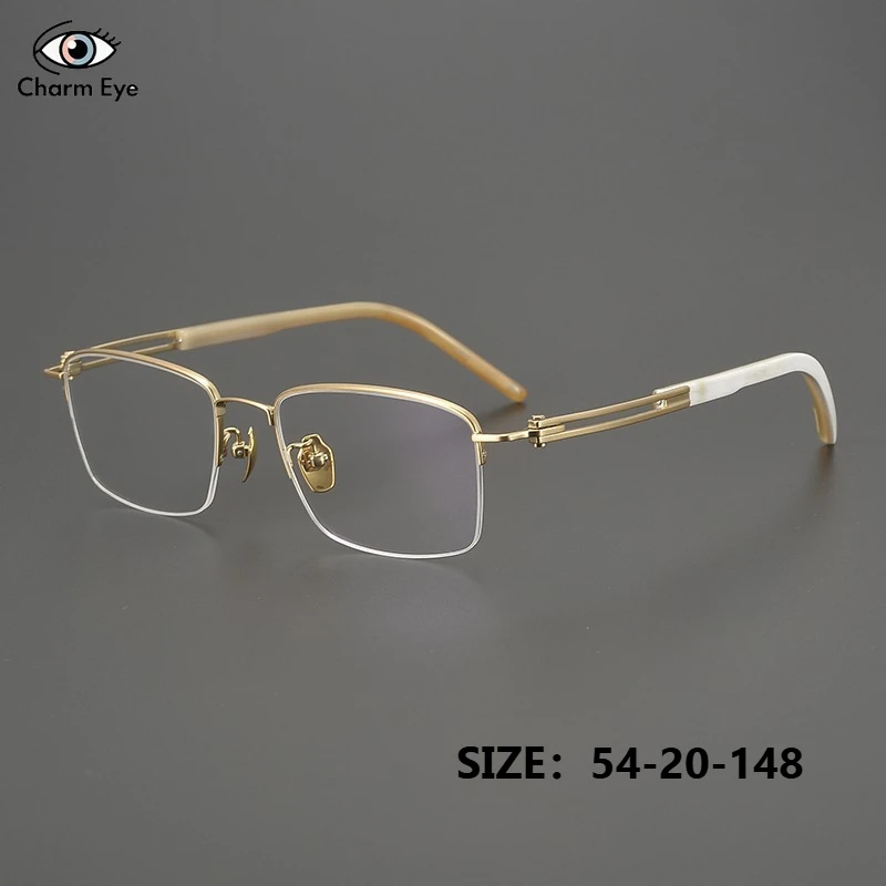Business Men Half Frame Retro Pure Titanium Glasses Frame Ultra Light Buffalo Horn Leg Women Myopia Anti Blue Light Eyeglass
Business Men Half Frame Retro Pure Titanium Glasses Frame Ultra Light Buffalo Horn Leg Women Myopia Anti Blue Light Eyeglass