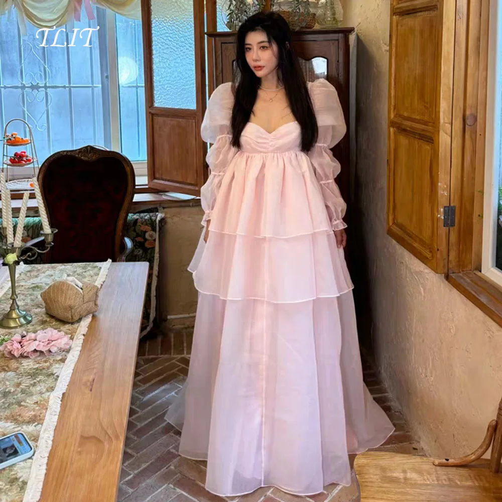 TLIT Elegant Baby Pink Organza Evening Dresses Sweetheart Off Shoulder Regular Sleeves Tulle Prom Gowns Customized فساتين
TLIT Elegant Baby Pink Organza Evening Dresses Sweetheart Off Shoulder Regular Sleeves Tulle Prom Gowns Customized فساتين