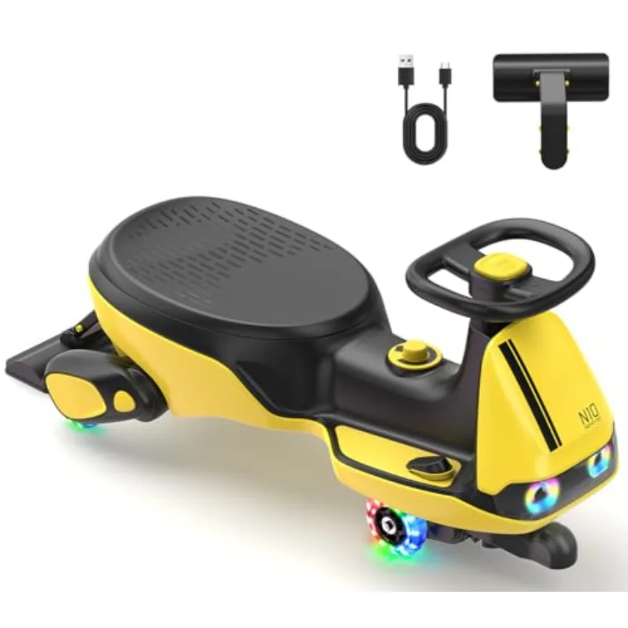N10 Classic Electric Wiggle Car with Pedal, Type-C Rechargeable Battery, One-Click Detachable Mop, GlideWiz, Anti-Rollover, Flashing Wheels, Bluetooth, Ages 3+, 150 Lbs, Yellow
N10 Classic Electric Wiggle Car with Pedal, Type-C Rechargeable Battery, One-Click Detachable Mop, GlideWiz, Anti-Rollover, Flashing Wheels, Bluetooth, Ages 3+, 150 Lbs, Yellow
