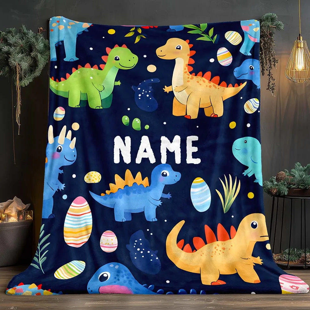 1pc Personalized Cute Dinosaur Kids Blanket, Custom Name Soft Fleece Throw Blanket for Boys Girls Bedroom Nursery Decor
1pc Personalized Cute Dinosaur Kids Blanket, Custom Name Soft Fleece Throw Blanket for Boys Girls Bedroom Nursery Decor