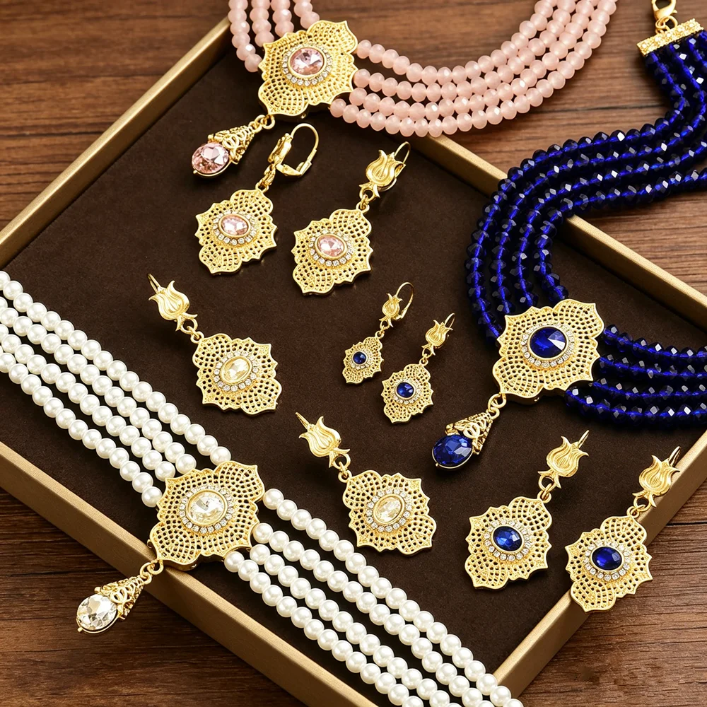 Handmade Multi-Layer Beaded Bridal Necklace Earring Set Party Wedding Holiday Gift Dual-Use Ladies Accessories Headband Necklace
Handmade Multi-Layer Beaded Bridal Necklace Earring Set Party Wedding Holiday Gift Dual-Use Ladies Accessories Headband Necklace