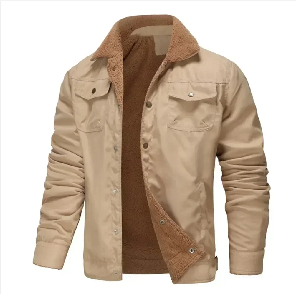 Coat Solid Male Fleece 4 Pockets Lapel Collar Trucker Men Thick Warm Parka Winter Jacket Wind-Resistant Casual Outwear
Coat Solid Male Fleece 4 Pockets Lapel Collar Trucker Men Thick Warm Parka Winter Jacket Wind-Resistant Casual Outwear