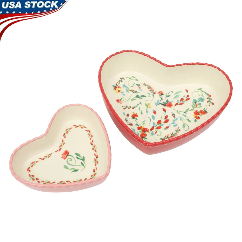 Heart Shaped Stoneware Baking Dishes Set Nonstick Oven Safe Nesting Casserole Dish Charming Floral Design Easy Cleanup
Heart Shaped Stoneware Baking Dishes Set Nonstick Oven Safe Nesting Casserole Dish Charming Floral Design Easy Cleanup