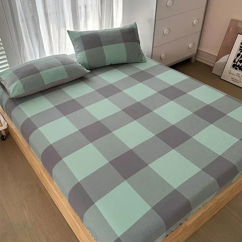 Pure cotton bedsheet single piece protective cover dust cover with raised student cotton plaid 306
Pure cotton bedsheet single piece protective cover dust cover with raised student cotton plaid 306