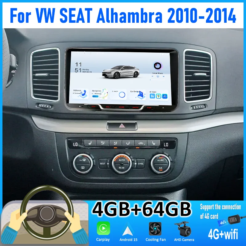 9'' 4+64 ГБ для VW SEAT Alhambra 2010-2014 Автомагнитола Android 15 с поддержкой беспроводного Apple CarPlay, 4G+WIFI, 2DIN, FM, BT, GPS
9'' 4+64 ГБ для VW SEAT Alhambra 2010-2014 Автомагнитола Android 15 с поддержкой беспроводного Apple CarPlay, 4G+WIFI, 2DIN, FM, BT, GPS