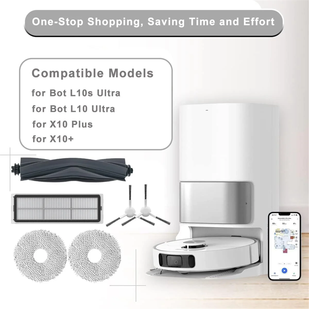 For Dreame L10s Ultra / L10s Pro / L10 Ultra for Xiaomi X10+ Vacuum Cleaner Main Side Brushes HEPA Filters Mop Cloth—A19G
For Dreame L10s Ultra / L10s Pro / L10 Ultra for Xiaomi X10+ Vacuum Cleaner Main Side Brushes HEPA Filters Mop Cloth—A19G