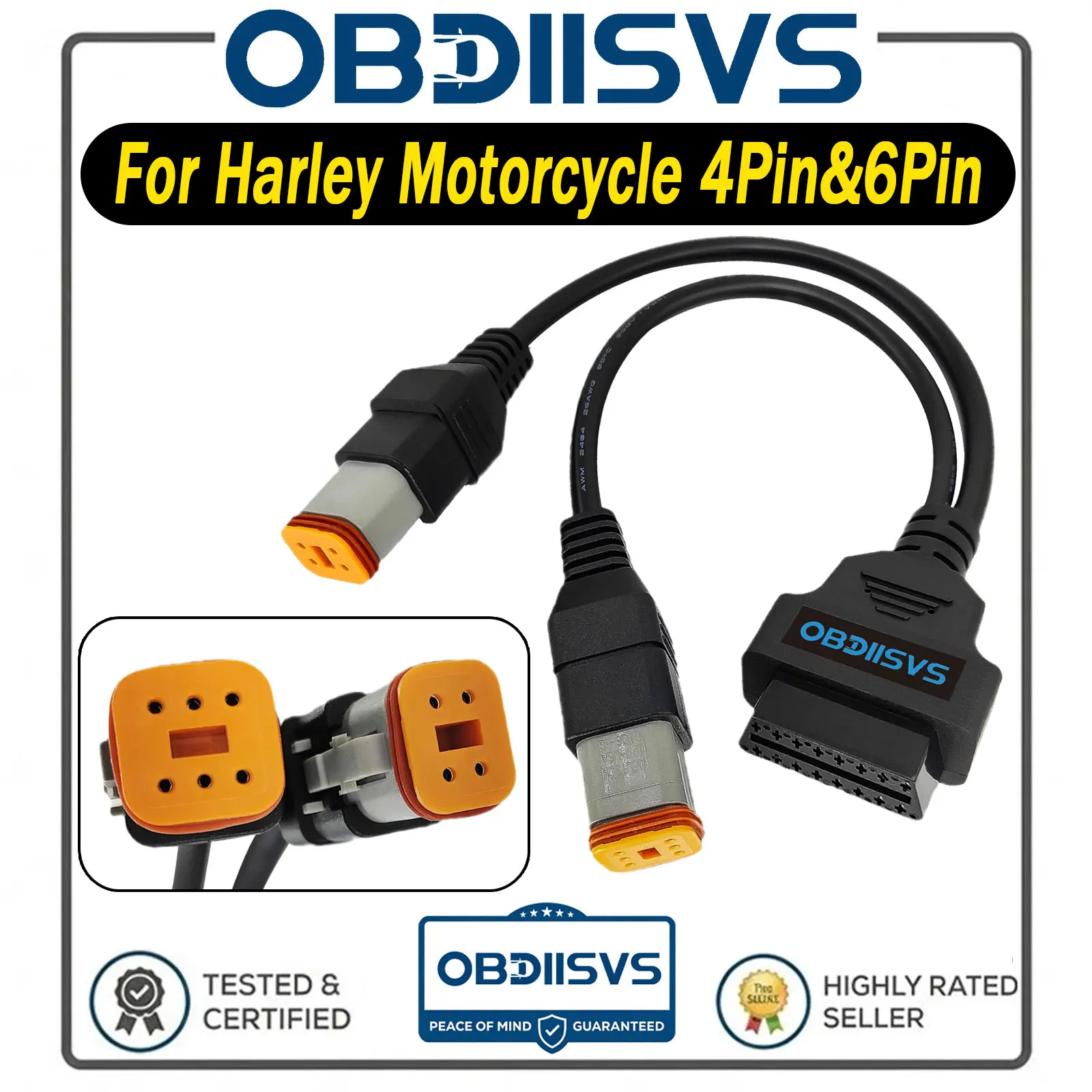 OBD2 Diagnostic Cable for Harley 4Pin & 6Pin to OBD2 Scanner for Softail/Dyna/Touri/Sportst Motorcycle Error Code Reader Adapter
OBD2 Diagnostic Cable for Harley 4Pin & 6Pin to OBD2 Scanner for Softail/Dyna/Touri/Sportst Motorcycle Error Code Reader Adapter