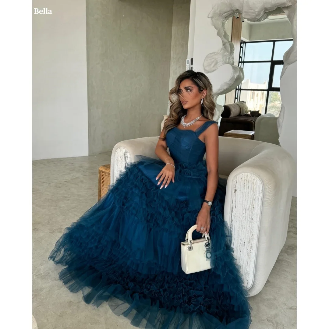 Bella Customized Blue Spaghetti Strap Mesh Fabric robes de soirée Strapless Backless Party Dresses Floor-Length Prom Dress 2025
Bella Customized Blue Spaghetti Strap Mesh Fabric robes de soirée Strapless Backless Party Dresses Floor-Length Prom Dress 2025