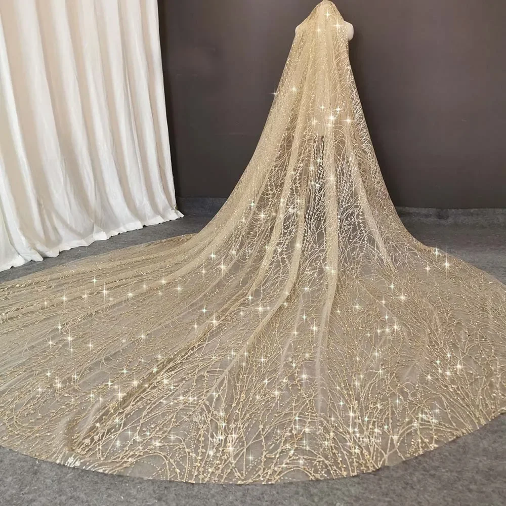 Customized Luxury Sparkling Champagne Wedding Veil 3 M Long Heavy Glitter Sequins Dust Bridal Veil with Comb Veil for Bride
Customized Luxury Sparkling Champagne Wedding Veil 3 M Long Heavy Glitter Sequins Dust Bridal Veil with Comb Veil for Bride