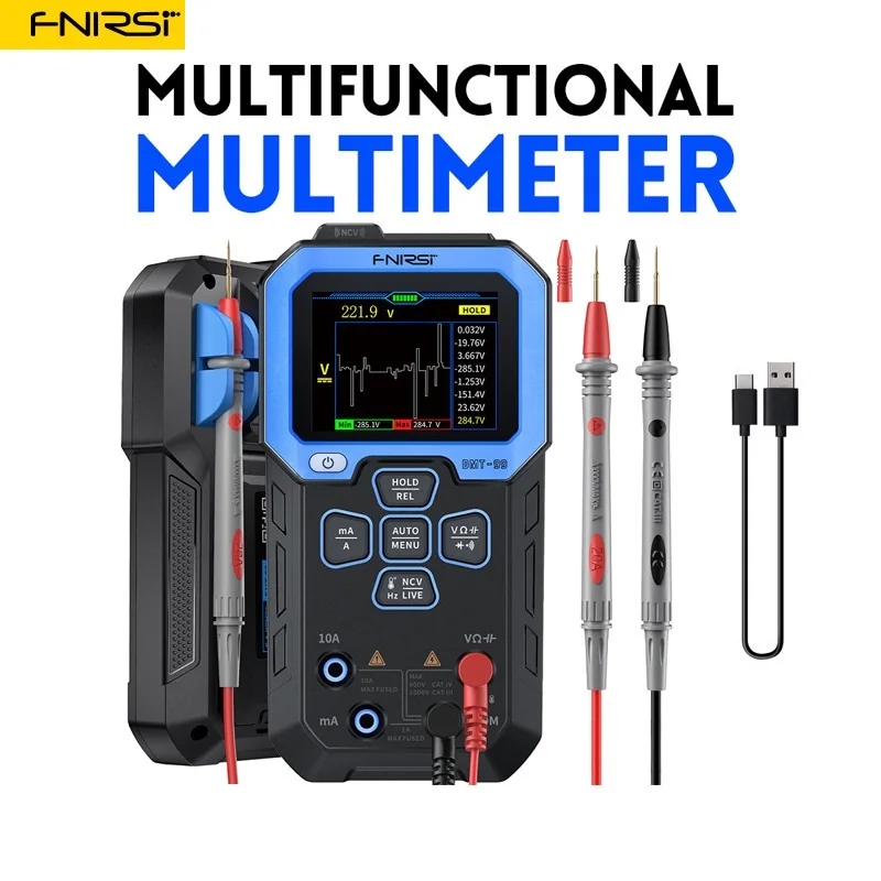 FNIRSI DMT-99 Digital Multimeter True RMS 10000 Counts Resistance Capacitance Frequency Temperature Current Voltage NCV Tester
FNIRSI DMT-99 Digital Multimeter True RMS 10000 Counts Resistance Capacitance Frequency Temperature Current Voltage NCV Tester