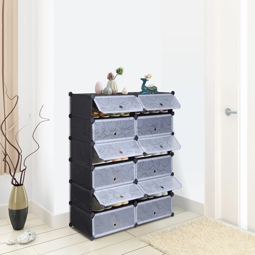 12-Cube Shoe Rack, DIY Plastic Storage Organizer,Modular closet cabinet with Doors
12-Cube Shoe Rack, DIY Plastic Storage Organizer,Modular closet cabinet with Doors