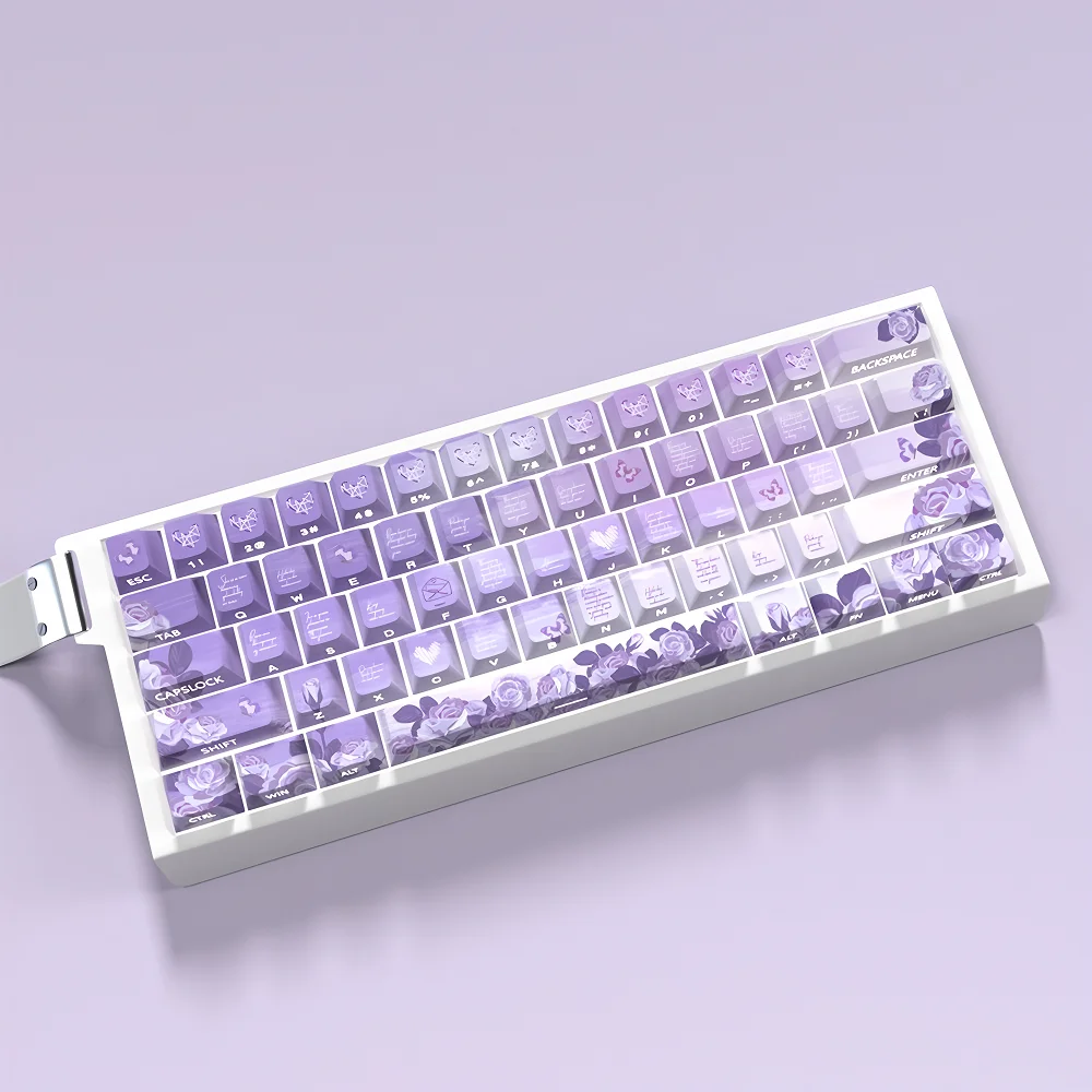 Purple Shadow Rose Side Engraved Keycap Set PBT Translucent Keycaps for Cherry Mx Wooting Mechanical Keyboard Replacement Caps
Purple Shadow Rose Side Engraved Keycap Set PBT Translucent Keycaps for Cherry Mx Wooting Mechanical Keyboard Replacement Caps