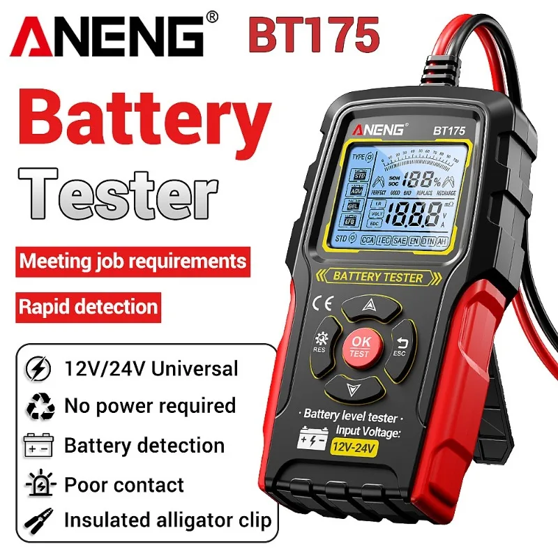 12V 24V Car Battery Tester Analyzer 50-1999CCA Load Test Charging System Diagnostic Tool
12V 24V Car Battery Tester Analyzer 50-1999CCA Load Test Charging System Diagnostic Tool