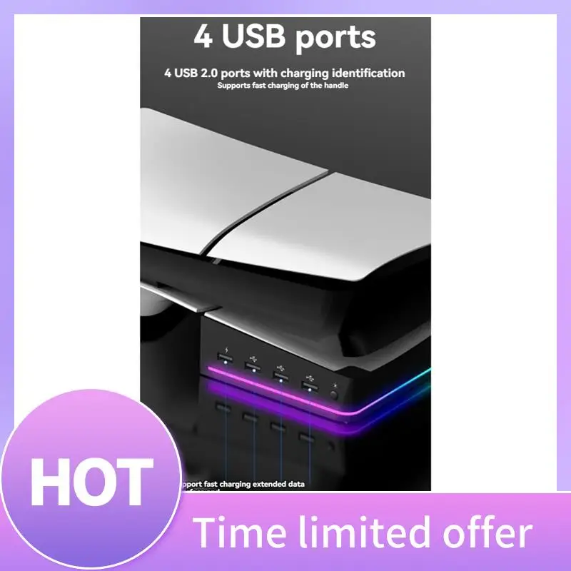 B68A For PS5 Slim/Pro Stand With Light Modes 4 USB Hubs Enhanced Storage & Display White
B68A For PS5 Slim/Pro Stand With Light Modes 4 USB Hubs Enhanced Storage & Display White