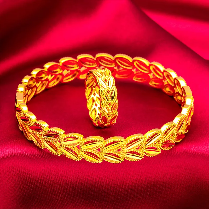 Wheat Ear Clasp Bracelet for Women, 24K Gold, AU999 | Polished wheat ear clasp, delicate band for daily countryside charm.
Wheat Ear Clasp Bracelet for Women, 24K Gold, AU999 | Polished wheat ear clasp, delicate band for daily countryside charm.