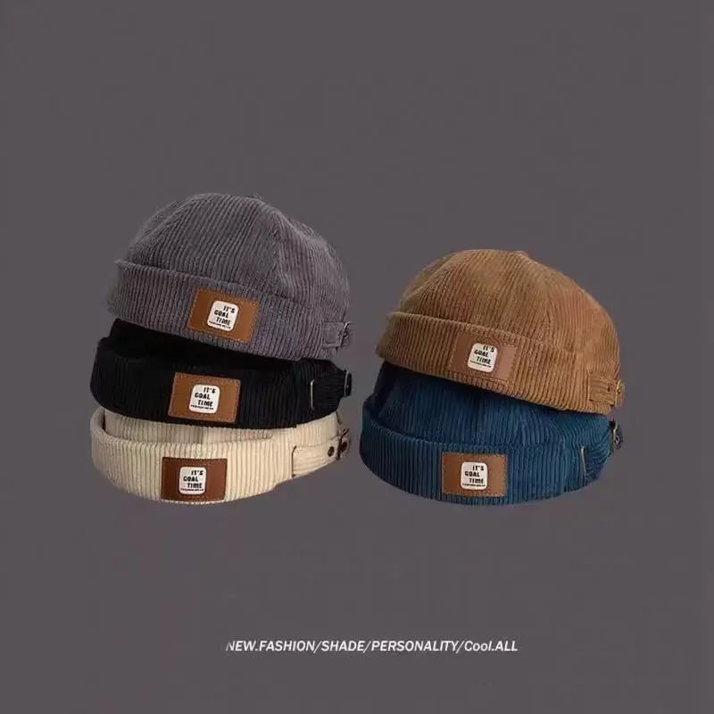 Letter Corduroy Landlord Caps Vintage Brimless Hat Solid Color Docker Cap Autumn Winter Warm Adjustable Unisex Beanie Hats
Letter Corduroy Landlord Caps Vintage Brimless Hat Solid Color Docker Cap Autumn Winter Warm Adjustable Unisex Beanie Hats