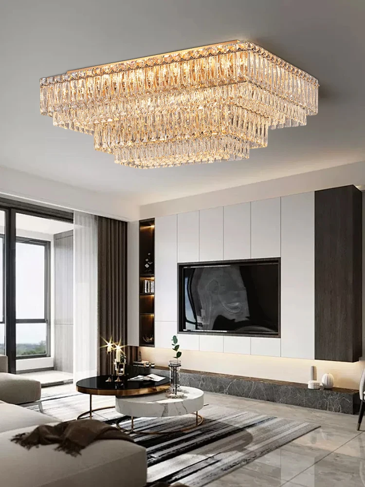 Gold Stainless Steel Crystal Rectangle Ceiling Light Luxury Dimmable Led Round Ceiling Mounted Light Fixture 2026 for Renovation
Gold Stainless Steel Crystal Rectangle Ceiling Light Luxury Dimmable Led Round Ceiling Mounted Light Fixture 2026 for Renovation