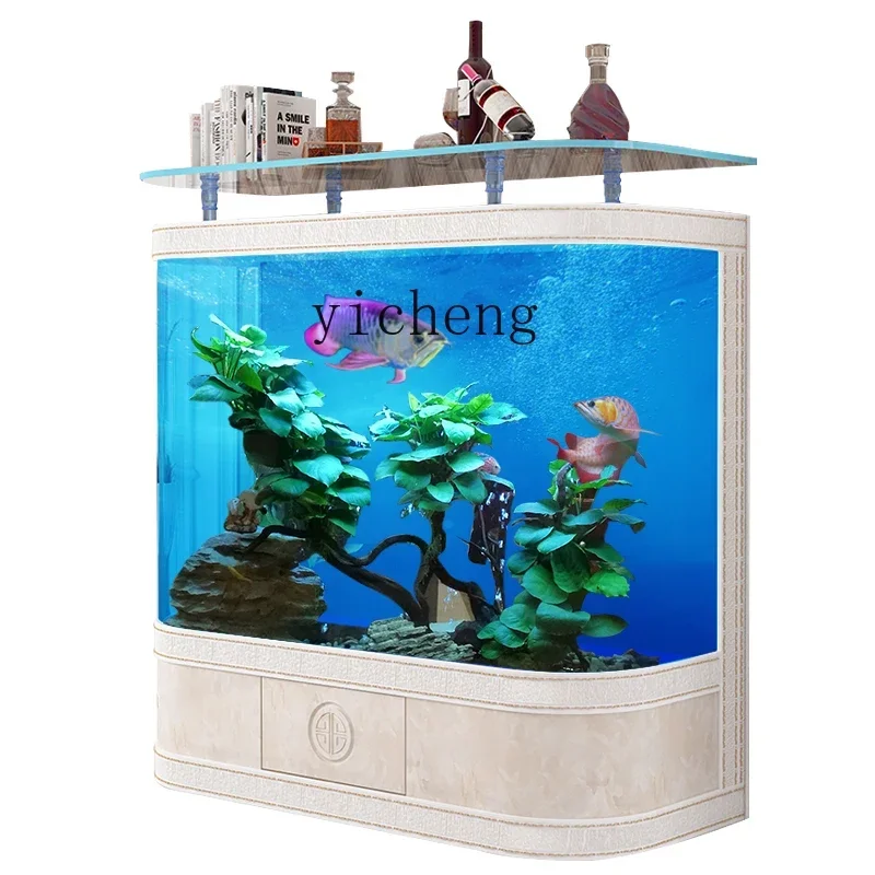 YD river color fish tank living room home floor bar counter ultra-white glass double arc round goldfish tank
YD river color fish tank living room home floor bar counter ultra-white glass double arc round goldfish tank