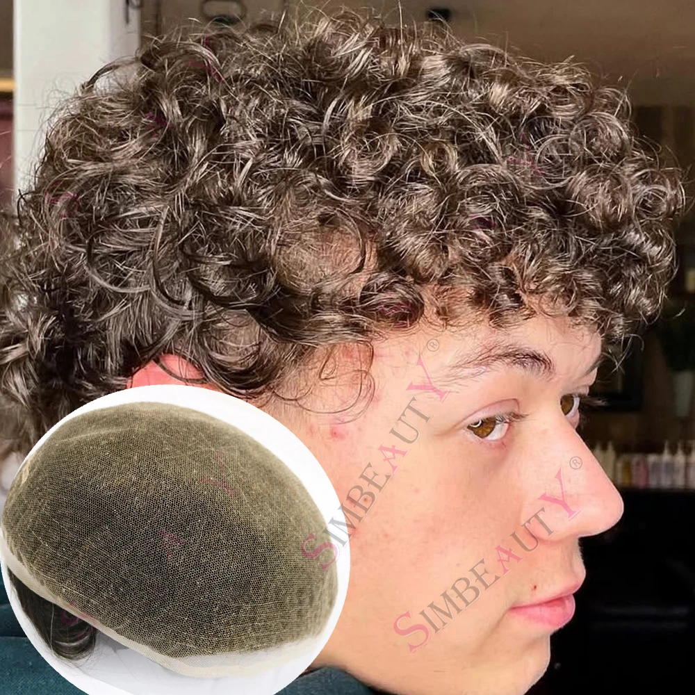 InvisibleMen's 20mm Curly Full Swiss Lace Toupee Capillary Prosthesis Bleached Knots Lace Brown Human Hair Breathable Hairpiece
InvisibleMen's 20mm Curly Full Swiss Lace Toupee Capillary Prosthesis Bleached Knots Lace Brown Human Hair Breathable Hairpiece
