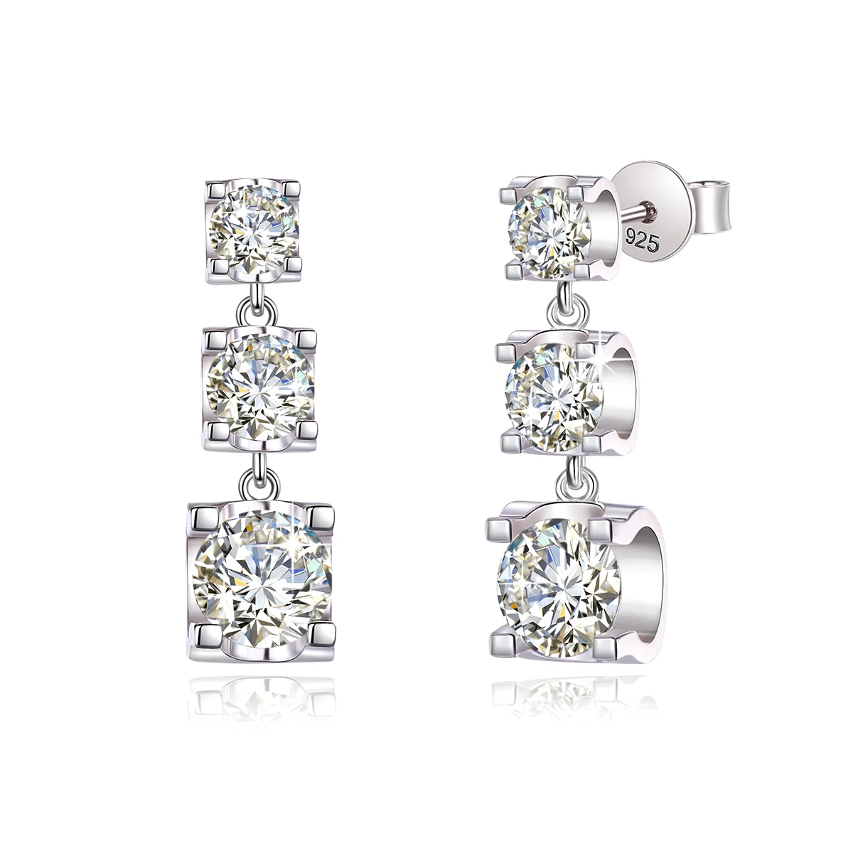 3 Stones Real Moissanite Stud Earrings for Women Sterling Silver 925 D Color with GRA Certificate Trendy Fine Wedding Jewelry
3 Stones Real Moissanite Stud Earrings for Women Sterling Silver 925 D Color with GRA Certificate Trendy Fine Wedding Jewelry