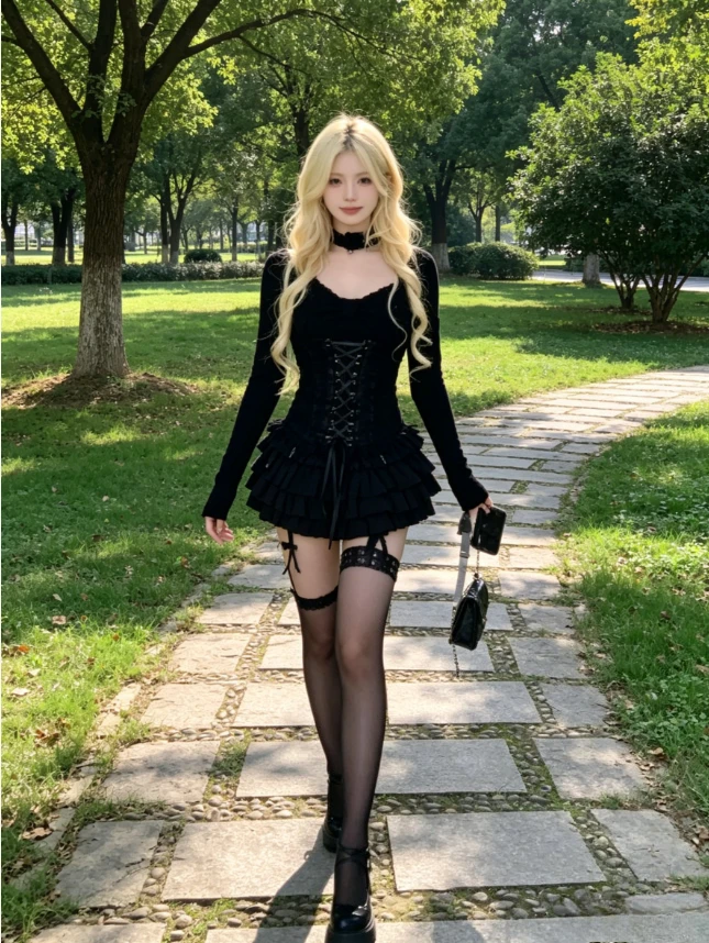2026 Spring New Sweet Girl Black Lace Patchwork Bow Tie Slim Fit Tops Subculture Long Sleeve T-Shirt and High Waist Short Skirt
2026 Spring New Sweet Girl Black Lace Patchwork Bow Tie Slim Fit Tops Subculture Long Sleeve T-Shirt and High Waist Short Skirt