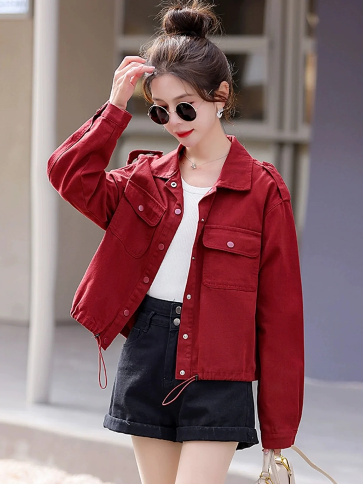 Женская джинсовая куртка винно-красного цвета свободного кроя Long Sve, весенне-осенняя универсальная высококачественная рабочая одежда, топ-джат
Женская джинсовая куртка винно-красного цвета свободного кроя Long Sve, весенне-осенняя универсальная высококачественная рабочая одежда, топ-джат