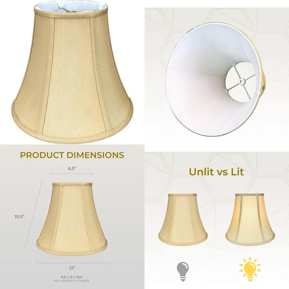 Базовый абажур в форме колокольчика из античного золота, 6,5 x 12 x 10,5 дюймов, настоящий дизайн колокольчика для домашнего декора
Базовый абажур в форме колокольчика из античного золота, 6,5 x 12 x 10,5 дюймов, настоящий дизайн колокольчика для домашнего декора