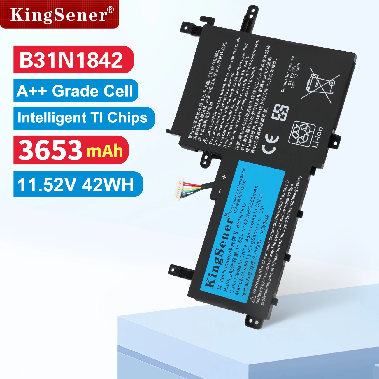 KingSener B31N1842 Laptop Battery For ASUS VivoBook 15 F513EA K513E KM513UA M513IA S513EA S531F S533UA X513EA X531FA X531FL 42WH
KingSener B31N1842 Laptop Battery For ASUS VivoBook 15 F513EA K513E KM513UA M513IA S513EA S531F S533UA X513EA X531FA X531FL 42WH