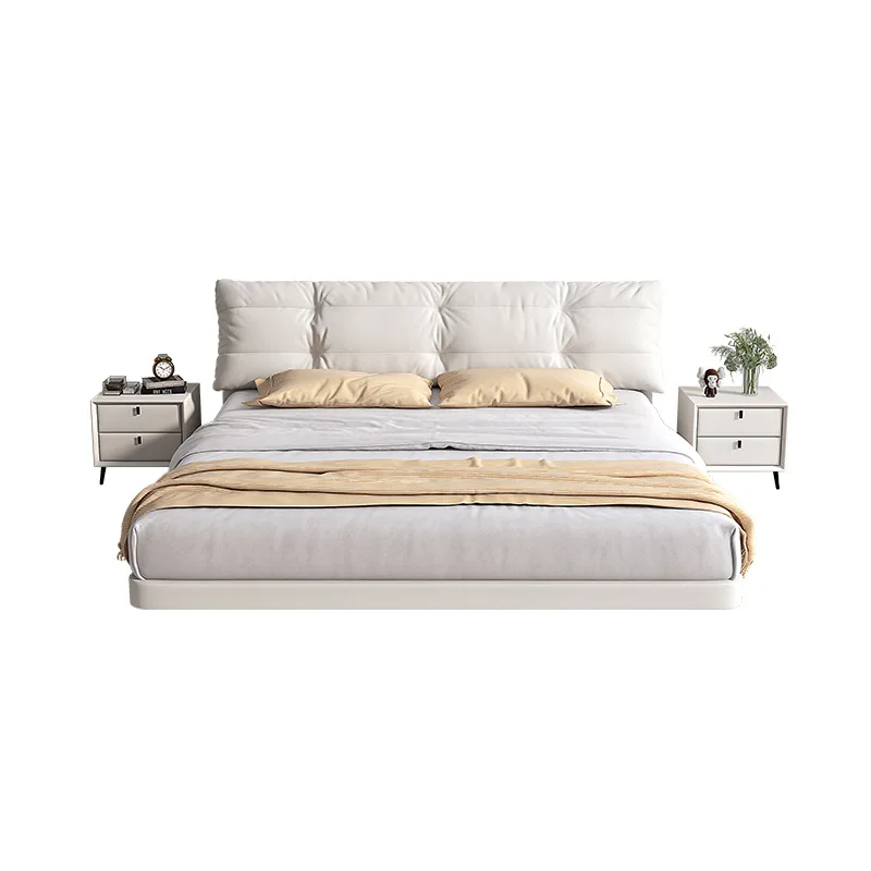 Italian minimalist leather double bed, modern minimalist light luxury master bedroom fairy suspended bed
Italian minimalist leather double bed, modern minimalist light luxury master bedroom fairy suspended bed