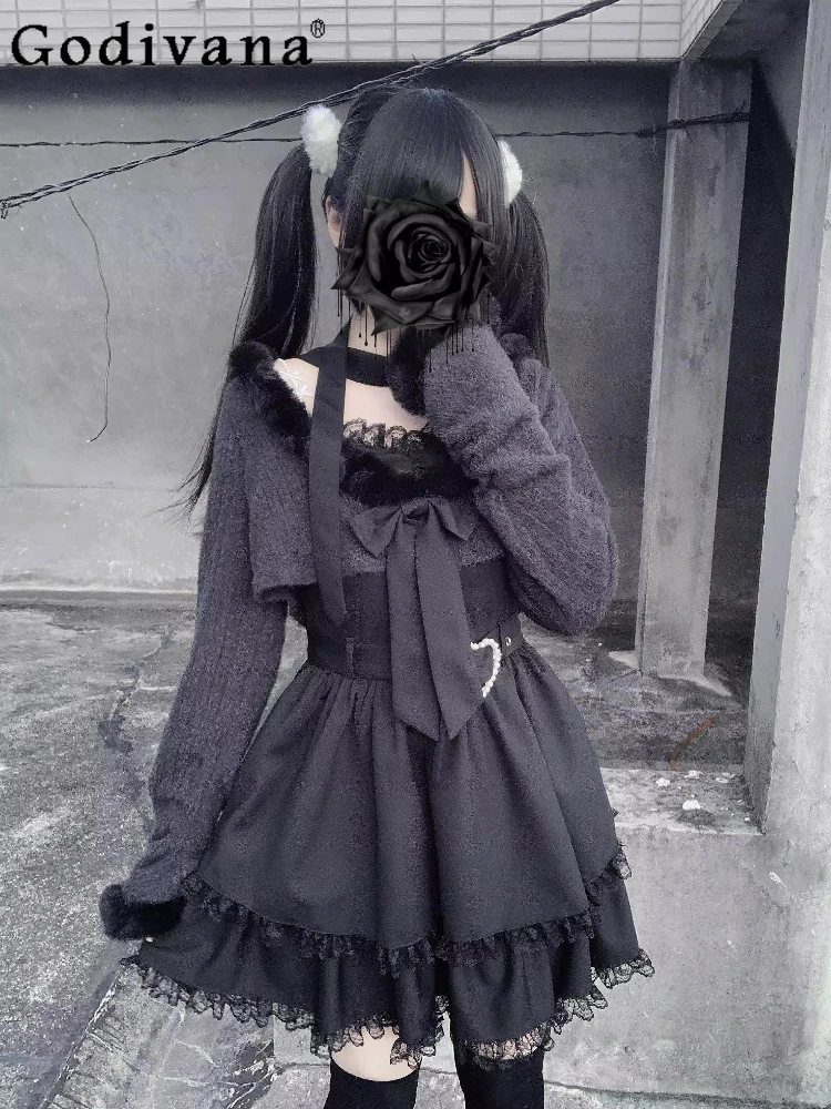 Japanese Mine Mass-Produced Lolita Dress Knit Pullover 2-Piece Set Spring and Autumn New Girl's Women Sweet Plaid Dress Top Set
Japanese Mine Mass-Produced Lolita Dress Knit Pullover 2-Piece Set Spring and Autumn New Girl's Women Sweet Plaid Dress Top Set