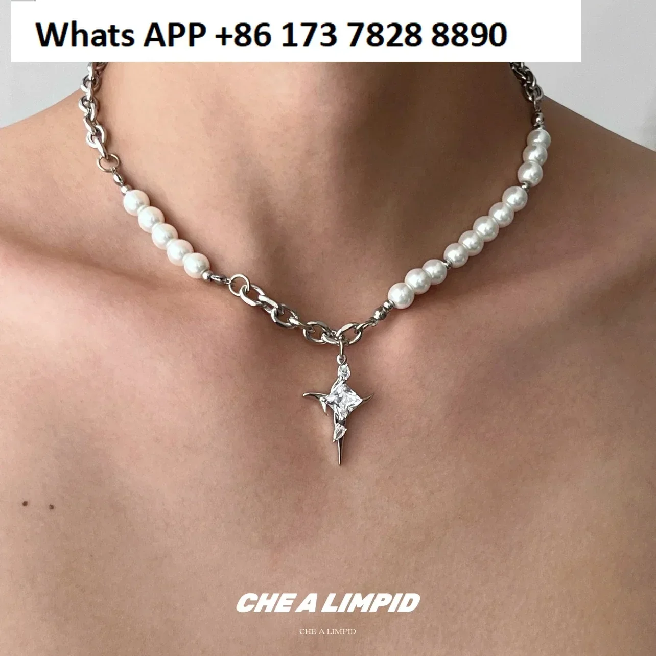CHEALIMPID/. Ожерелье Star Dart X Ice Crack с жемчугом и нерегулярным металлическим камнем из титановой стали
CHEALIMPID/. Ожерелье Star Dart X Ice Crack с жемчугом и нерегулярным металлическим камнем из титановой стали