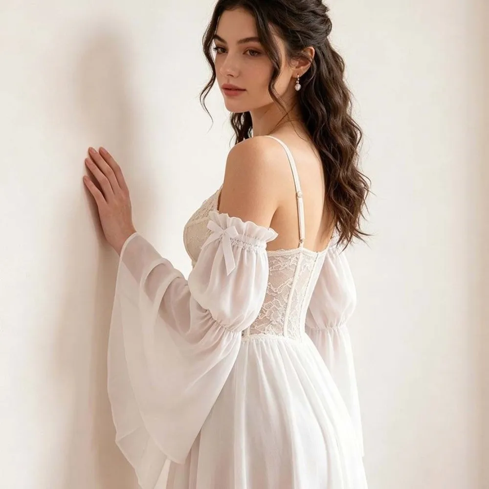 1 pair Chiffon Fabric Fake Sleeves Elastic Band Flare Shape Arm Covers French Style Flowy Design Detachable Cuffs Summer Outfit
1 pair Chiffon Fabric Fake Sleeves Elastic Band Flare Shape Arm Covers French Style Flowy Design Detachable Cuffs Summer Outfit